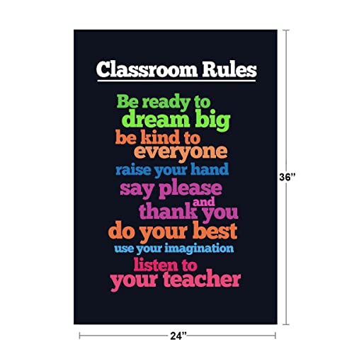 Image of Classroom Rules Be Ready To Dream Big Educational Rules Teacher Supplies For Classroom School Decor Teaching Toddler Kids Elementary Learning Decorations Cool Wall Art Print Poster 24x36