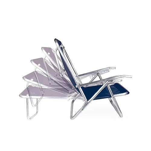 Mor - Cadeira Reclinável 5 Posições Azul Alumínio