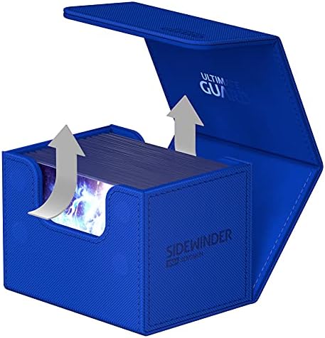 Ultimate Guard Sidewinder 100+, Deck Box for 100 Double-Sleeved TCG Cards, Blue, Magnetic Closure & Microfiber Inner Lining for Secure Storage — view 4