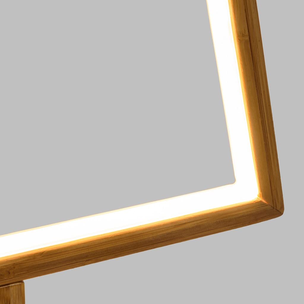Magie di Natale Albero triangolare luminoso con led bianco caldo e base in legno (Grande)