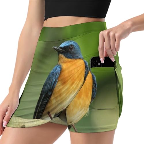 Mini jupe de course athlétique femme avec poche et short de sport intégré