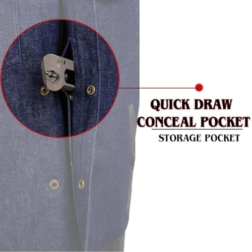 Milwaukee Leather MDM3004 Men's Brute Dual Closure Blue Denim and Black Leather Club Style Vest3