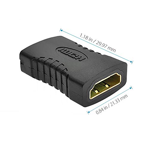 6 Pack HDMI Coupler Gold Plated Adapter High-Speed Female to Female Resolution F/F Connector 3D 4K HDTV 1080P Support Cable Extender