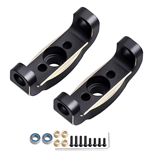 CrazyHobby Brass Caster Blocks C-Hubs for TRX4M Bronco Defender TRX4MT K10 F150 High Trail 1/18 Crawler Car Upgrades Parts (Black Gold)