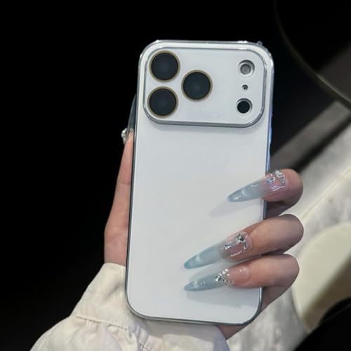 Coque en verre cristal mat pour iPhone 17 Pro protection luxe blanc