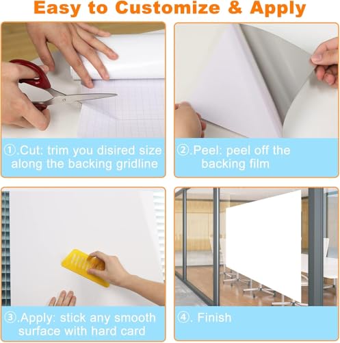 HOME13 White Board Wall Sticker Removable Self Adheisve White Borad Wallpaper with Marker for Home School Office College (24x50 Inch Pack of 2)