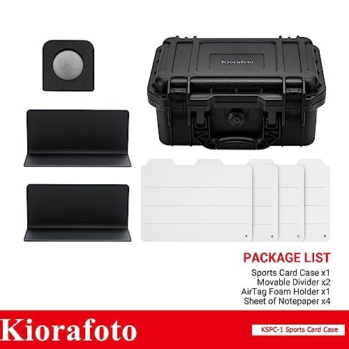 Kiorafoto IP67 Waterproof Toploader Storage Box Holds 100+ 3"x 4" 35pt Toploaders or 20+ One Touch Magnetic Card Holders，Hard Sports Trading Card Case with Movable Dividers & Anti-loss Design & Labels by Kiorafoto - Image 8