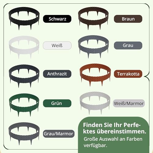 GARDENIX Rattan Rasenkante Kunststoff - Beetumrandung Rattanoptik, 3.2m Gartenpalisade Holz, Beeteinfassung Anthrazit, 4 Module, UV-beständig Beetzaun, Gartenpalisade Vielseitig Einsetzbar