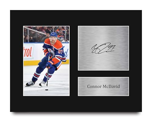 HWC Trading Connor McDavid Edmonton Oilers Gifts Printed Signed Autograph Picture for Ice Hockey Fans - US Letter