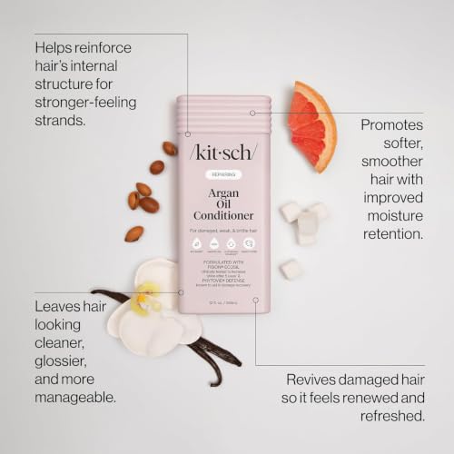 Kitsch Argan Oil Conditioner for Hair Growth – Made in USA, 12 oz | Conditioner for Women & Men for Shine, Smoothness & Damage Recovery – Repairing Argan Oil for Hair – Color-Safe Hair Care - image 2