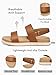 Coutgo Womens Flat Sandals Comfortable Arch Support Adjustable Double Strap Lightweight Summer Platform Sandals, Brown, Size 7