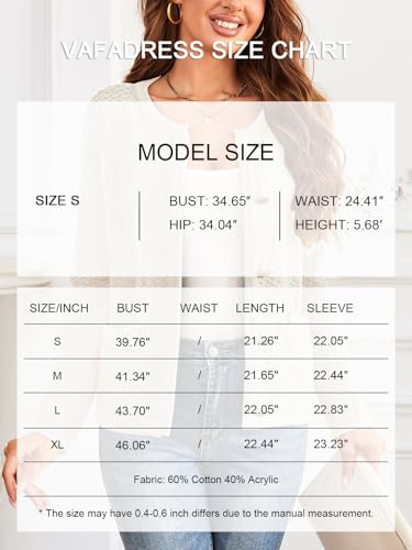 Image of Women's Casual Cardigan Sweaters Open Front Long Sleeve Button Down Crew Neck Knit Jackets with Pockets