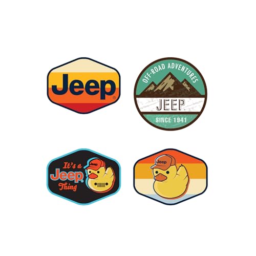 Jeep Stickers Duck Logos and Stripes and Off-Road Adventures Since 1941 Premium Vinyl (Pack of 4)