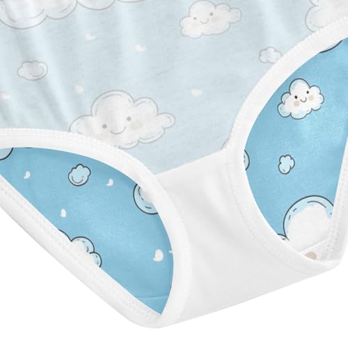 ZZKKO Cute Cloud Blue Sky Girls Underwear Toddler Panties for Girls Comfort Brief Size 2T-8Y4