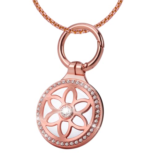 DEERLET Airtag ネックレス 大人用 メタルジュエリーバッジ エアタグネックレス キッズ Airtag Watch ネックレス キッズ 男の子 レディース 29.5インチ 調節可能 合金ネックレス Airtagホルダー付き Apple AirT