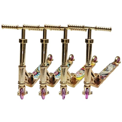 JRYGAC 4 Piezas Finger Skate Mini Monopatines y Monopatines Skate Dedos Fingerboard para Niños con Movimiento de los Dedos y Accesorios de Entrenamiento(Bronce)