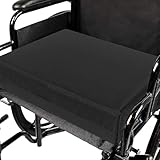 Pinkfairy Foam Large Seat Cushion - Perfect for Office Chair, and Wheelchairs Non Slip Smooth Pain Relief - Moister Wicking Vinyl Wipeable Black Zip Cover (20' x 18' x 4')