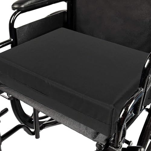 Bluemoon Bedding Wheelchair Cushions for Pressure Relief (18 x 16 x 4”), Pressure Cushions for Bottoms, Waterproof Pressure Cushion for Wheelchair, Black Cushion, Viscoelastic Foam - Made in UK