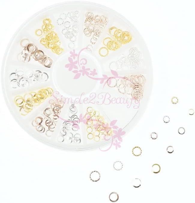 1PCS 6CM Wheel Boxed 3mm 4mm Hollow Out Circle Round Studs Rivets 3D Salon Acrylic Nail Art Manicure DIY Design Decor Accessory