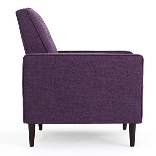 Christopher Knight Home Mervynn Mid-Century Modern Fabric Recliner,Polyester, Muted Purple / Dark Espresso #TOP6