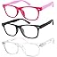 3 Pack: Red Pink Frame, Grey Black Frame, Crystal Frame