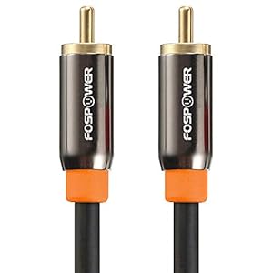 Digitale audio coaxkabel (1.8M/6FT), FosPower [24K verguld] enkele coaxiale Phono-kabel voor S/PDIF digitale audio, composiet videokabel, thuisbioscoop, HDTV, subwoofer, hifi-systemen