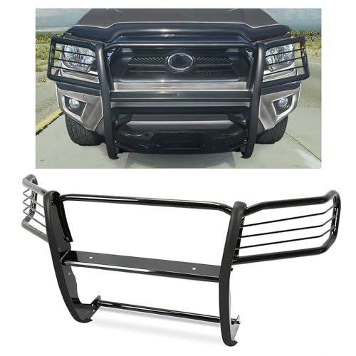 HECASA Brush Guard Compatible with 2005-2014 Toyota Tacoma Bull Bar Front Bumper Grill Grille Guard Protector Brush Push Bar Black Steel Exterior Accessories Power Coated