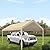 Mergrim 10' x 20' Carport Canopy Replacement Cover with Ball Bungees, 180g Heavy Duty Tarp for Most 10'x20' Carport Frame, Top Cover Only, Frame is not Included, Beige