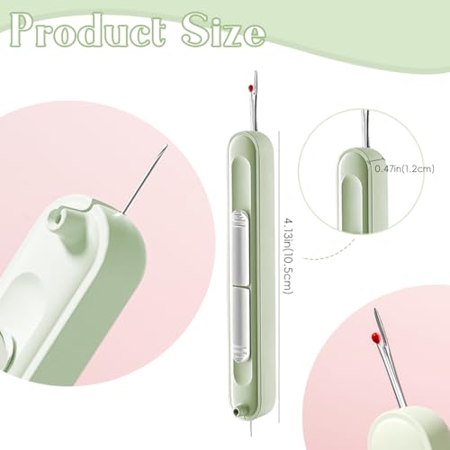Image of HASTHIP 2 in 1 Needle Threader Seam Ripper, Automatic Sewing Machine Opening Machine Quilting Supplies Sewing Kit Rapid Sewing Machine Circular Sewing Machine, Green