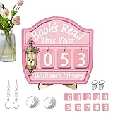 Libros camas este año – Decoración de madera – Cartel decorativo contador lecturas – Para biblioteca, amantes de