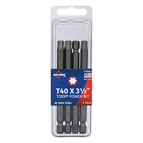 Mayhew Tools 19340-4 USA Torx Power Bit, T40 x 3.5
