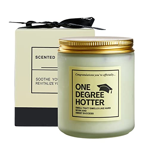 Jasmine Scented Candles - One Degree Hotter Candle, Masters & PhD Grad Gift, College Grad Gift for Him & Her