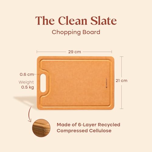 Image of CUMIN CO. Chopping Board | 29 cm | Bacteria Resistant Cutting Board for Kitchen | Odour-Free | FDA Compliant | Knife-Friendly | Compressed Cellulose