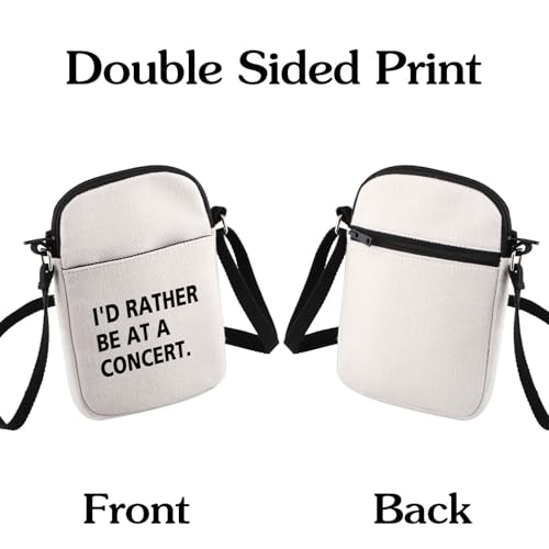 HOLLP Music Concerts Gift I'd Rather Be At A Concert Crossbody bag Country Concert Gift Music Concert Lover Gift3