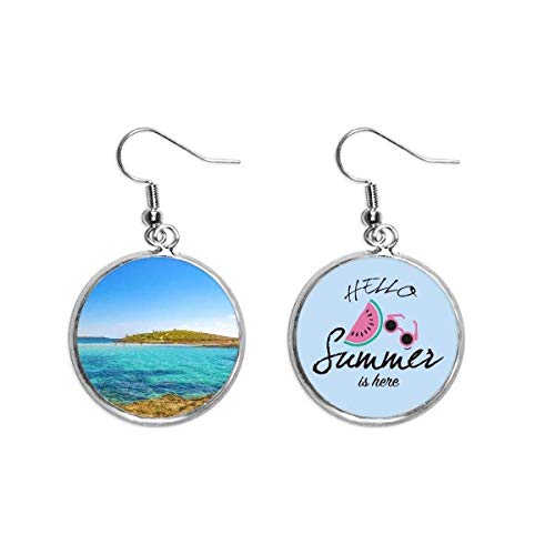 Pendientes de sandía veraniegos inspirados en el agua de mar de isla