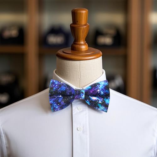 Image of Colorful Fun Pattern Pre-Tied Bow Tie Mens Floral Space Adjustable Bowtie