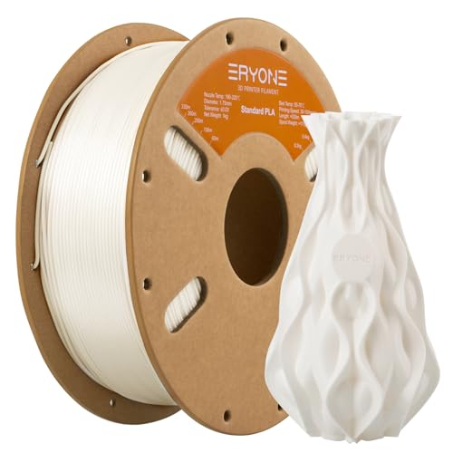 Image of ERYONE PLA Filament 3D Printer PLA Filament 1.75mm + /- 0.03mm, PLA Filament 1KG Cardboard Spool(2.2LBS), Ivory White