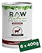RAW Nature - Ziege Pur 6x400g - Mit Kartoffeln, Möhren & Petersilie - Nassfutter für Hunde - Hoher Fleischanteil - Monoprotein - Alleinfuttermittel - Getreidefreies Hundefutter (6er Pack)