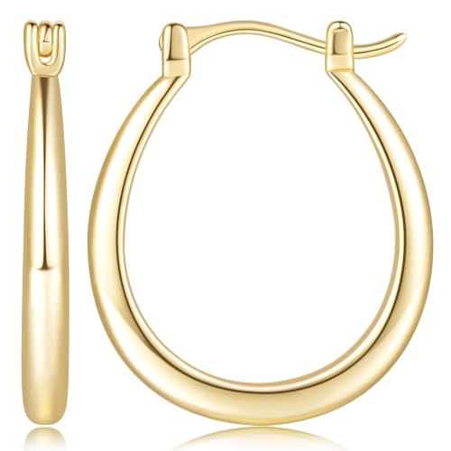 Image of Gold Earrings 9ct Gold Hoop Earrings for Women Hypoallergenic Hoop Earring