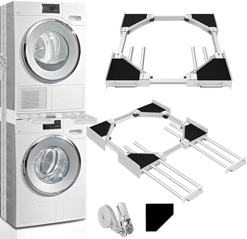 10 Small Laundry Room Ideas That Actually Work (Even in Tiny Spaces!) Washer and Dryer Stacking Kit: Universal Stacking Kit with Pull-Out Drying Rack for Laundry Room - Fits Most 24" to 29" Washers & Dryers - Adjustable - Space-Saving Design