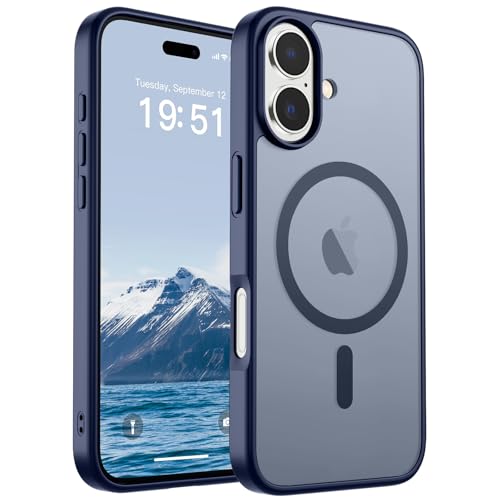 Image of SUPFINE Magnetic for iPhone 17 Case (Compatible with MagSafe)(Military Grade Drop Protection) Translucent Matte Shockproof with Anti-Fingerprint Phone Cover 2025,Navy Blue