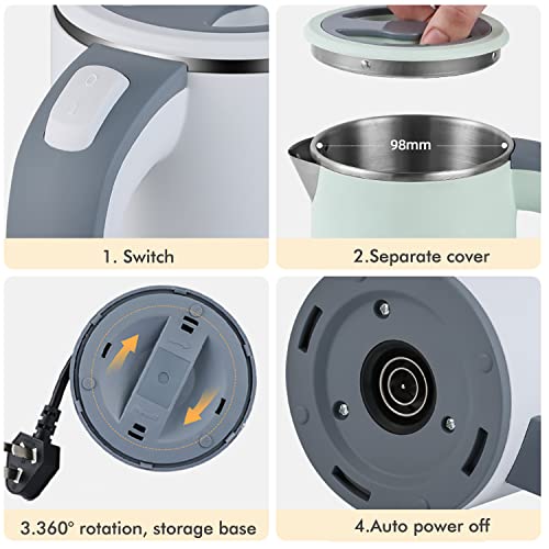 Mini Tetera Eléctrica Portátil 0.8L Acero Inoxidable miniatura 5