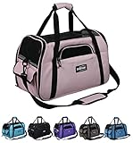 EliteField Soft Sided Pet Carrier (3 Year Warranty, Airline Approved), Multiple Sizes and Colors Available (Large: 19' L x 10' W x 13' H, Pink)