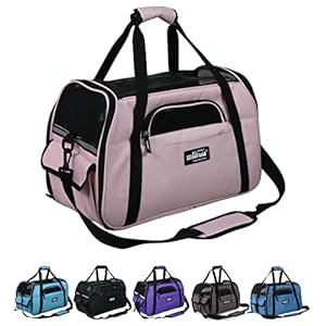 EliteField Soft Sided Pet Carrier (3 Year Warranty, Airline Approved), Multiple Sizes and Colors Available (Large: 19" L x 10" W x 13" H, Pink) EliteField Soft Sided Pet Carrier 3 Year Warranty Airline Approved Multiple Sizes and Colors Available Large 19 L x 10 W x 13 H Pink