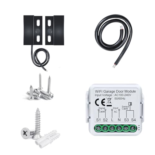 per Tuya - Controller intelligente per porta del garage WiFi, apriporta wireless per garage, interruttore intelligente per garage e temporizzazione, telecomando