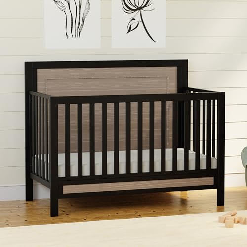 Image of Carter's by Davinci Radley 4-in-1 Convertible Crib in Ebony & Coastwood, Greenguard Gold Certified