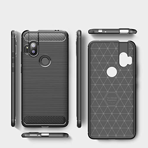 Kit Danet Capa Capinha Anti Impacto Para Motorola Moto One Hyper Tela 6.5Case Com Desenho Fibra De C