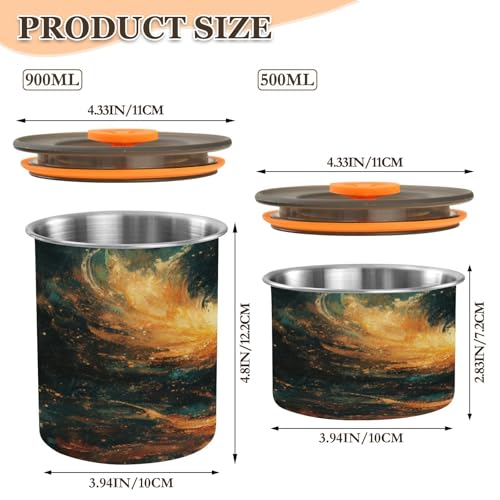 Lata de café hermética de acero inoxidable Blueangle 900ml miniatura 2