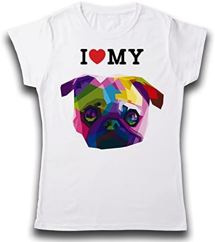 Playera Para Mujer | I love My Pug Dog | Perfecta para Regal...
