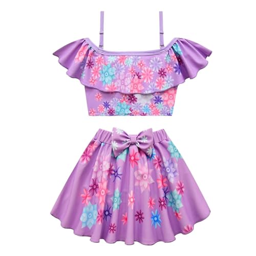 Image of 2PCS Girls Princess Swimsuit Two Piece Toddler Bikini Set Ruffle Bathing Suit Swim Wear Dress Up